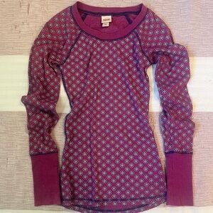 Floral purple print long sleeve with cute sleeves